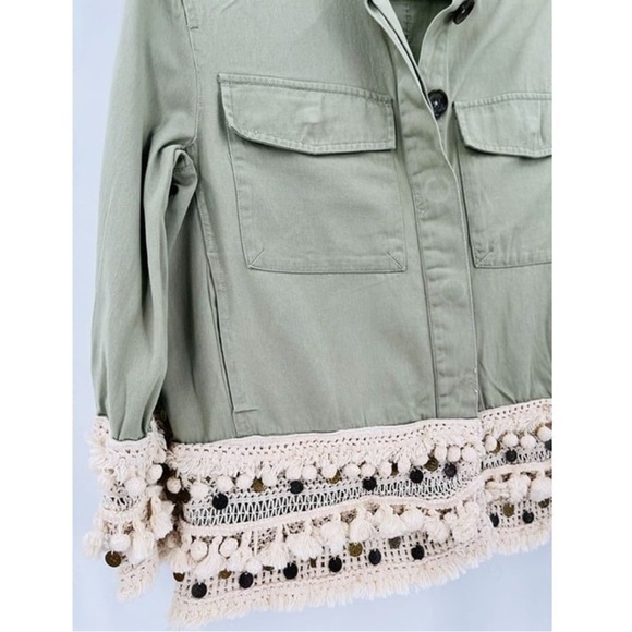 ZARA FRINGE TASSEL NICKLE JACKET SMALL - Picture 3 of 9
